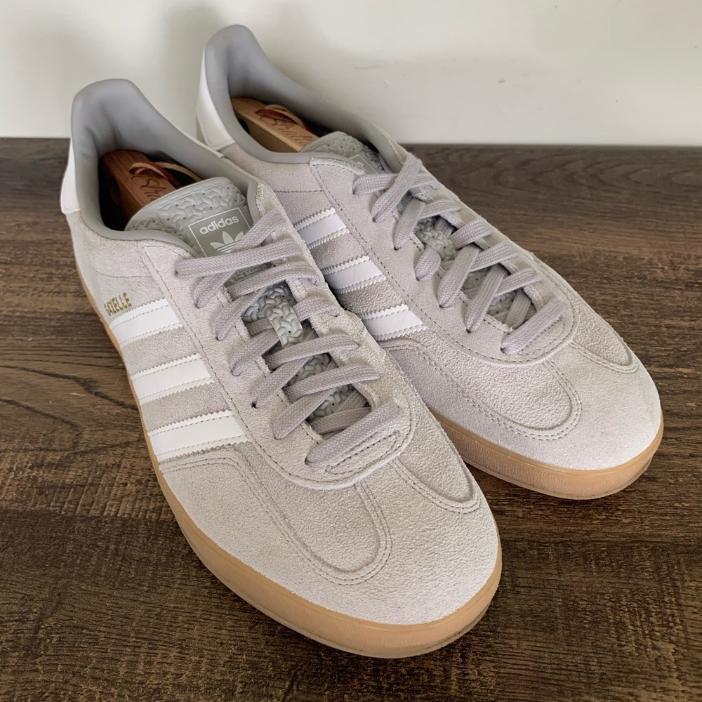 Adidas Gazelle Indoor Grey White Gum Suede Sneakers Mens 11 - Picture 2 of 9